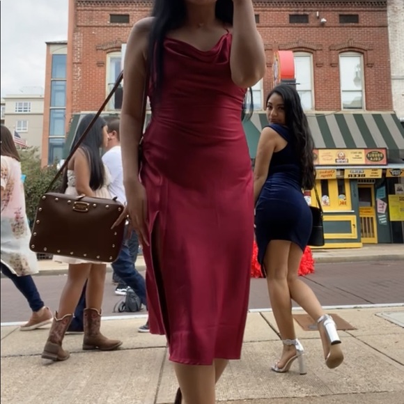 Forever 21 | Dresses | Forever 2 Red Satin Dress | Poshmark